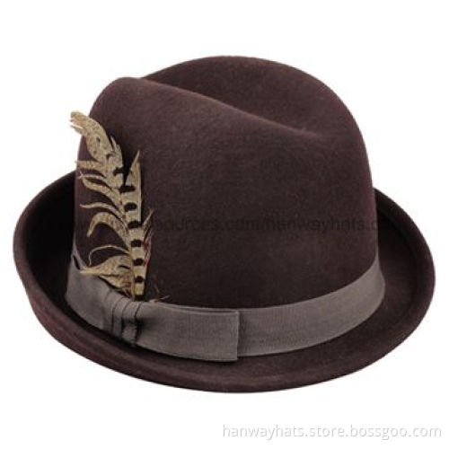 Fedora felt hat, made of 100% wool, with GG band and inside black painting